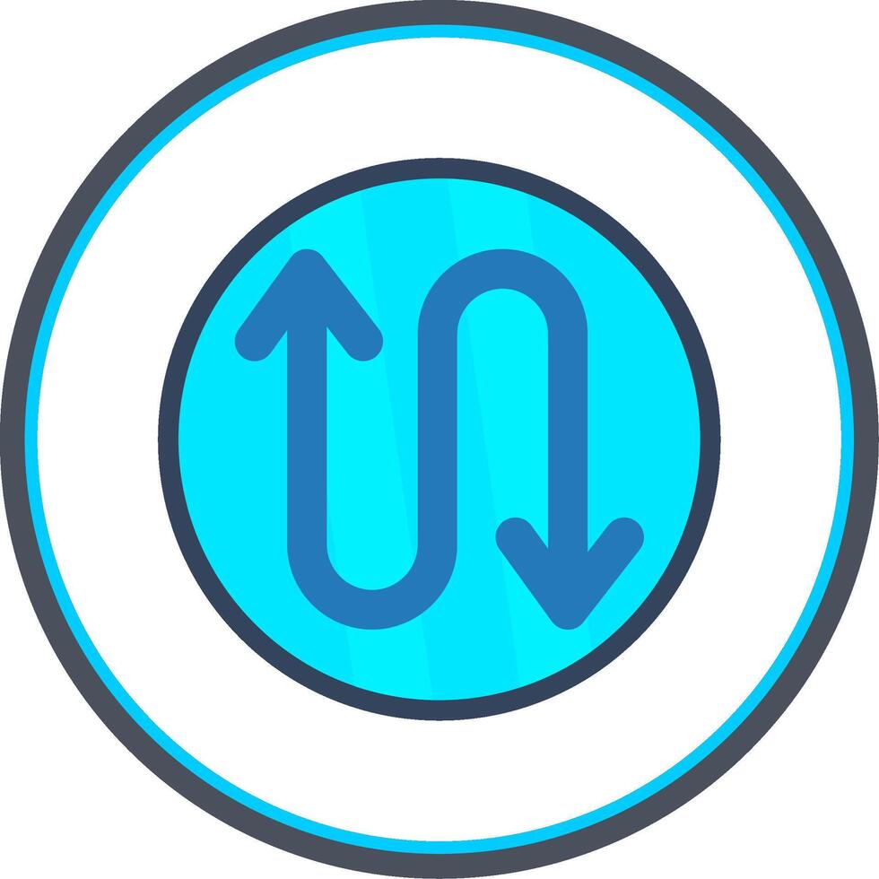 Zigzag Arrow Flat Circle Icon vector