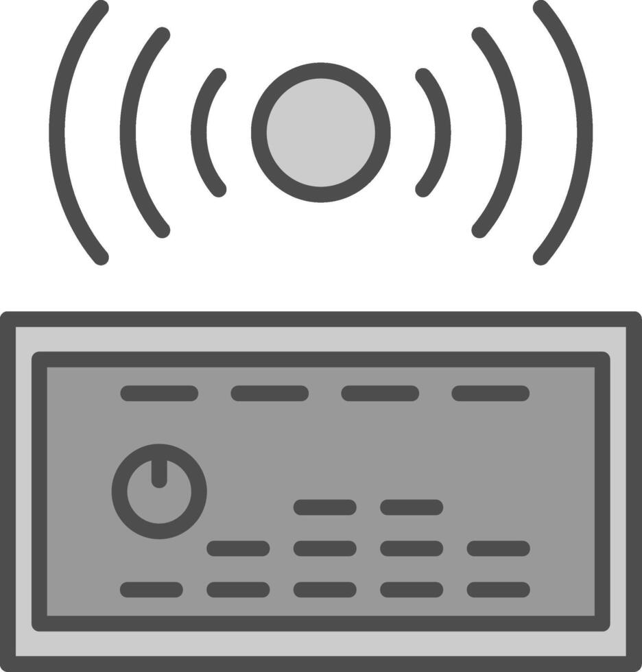 sonido sistema línea lleno escala de grises icono diseño vector