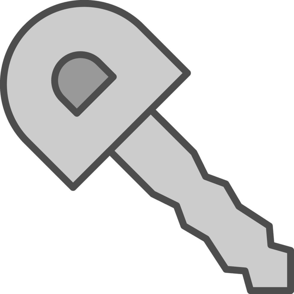 Car Key Line Filled Greyscale Icon Design vector