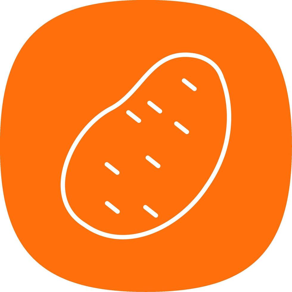 Potato Line Curve Icon Design vector