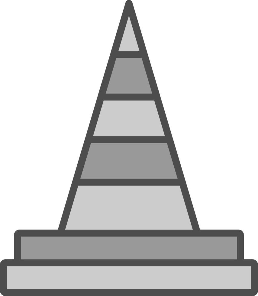 Traffic Cone Line Filled Greyscale Icon Design vector