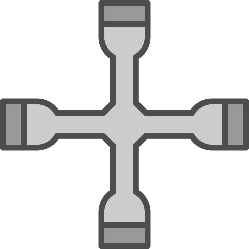 Wheel Brace Line Filled Greyscale Icon Design vector