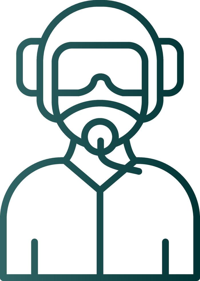 Pilot Line Gradient Icon vector