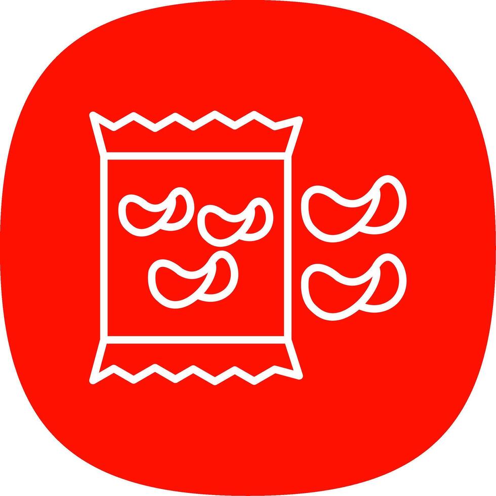 Chips Line Curve Icon Design vector