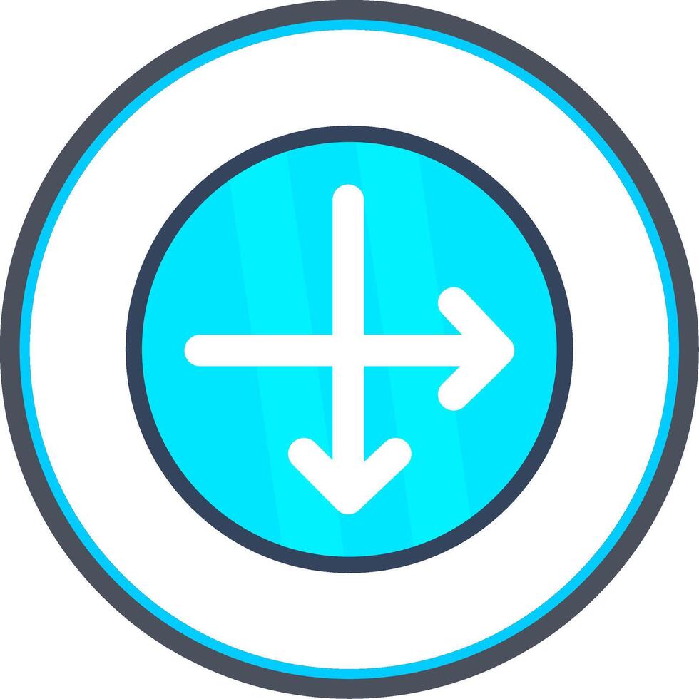 Intersect Flat Circle Icon vector