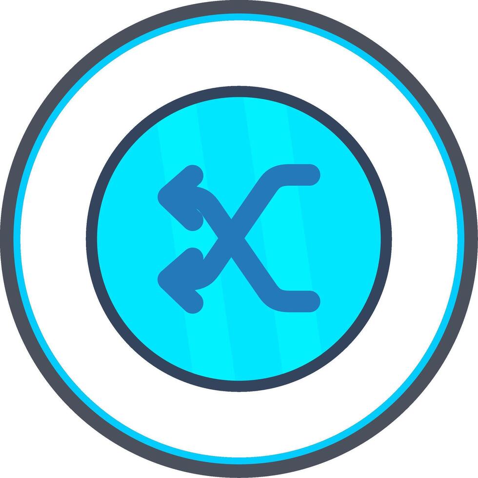 Shuffle Flat Circle Icon vector