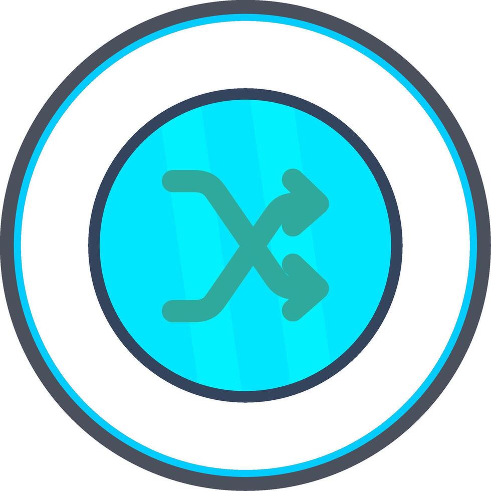 Shuffle Flat Circle Icon vector