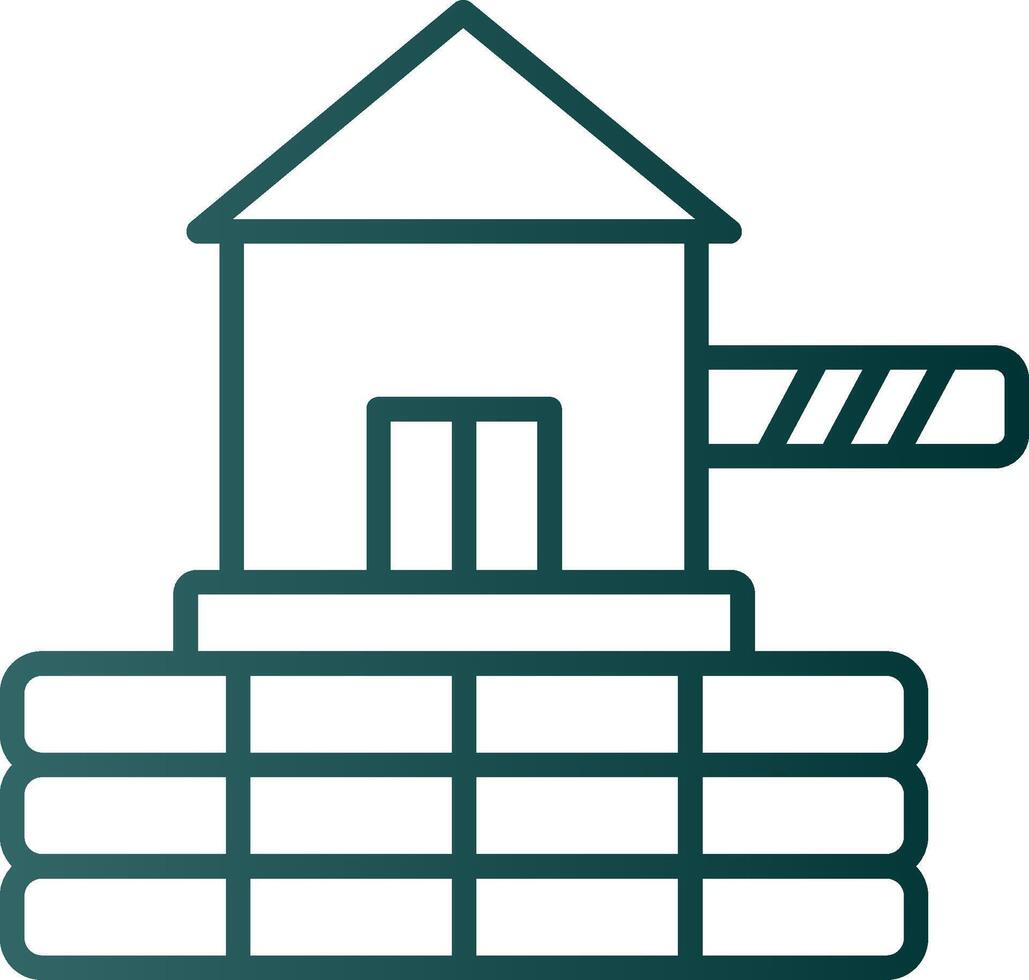 Barrier Line Gradient Icon vector