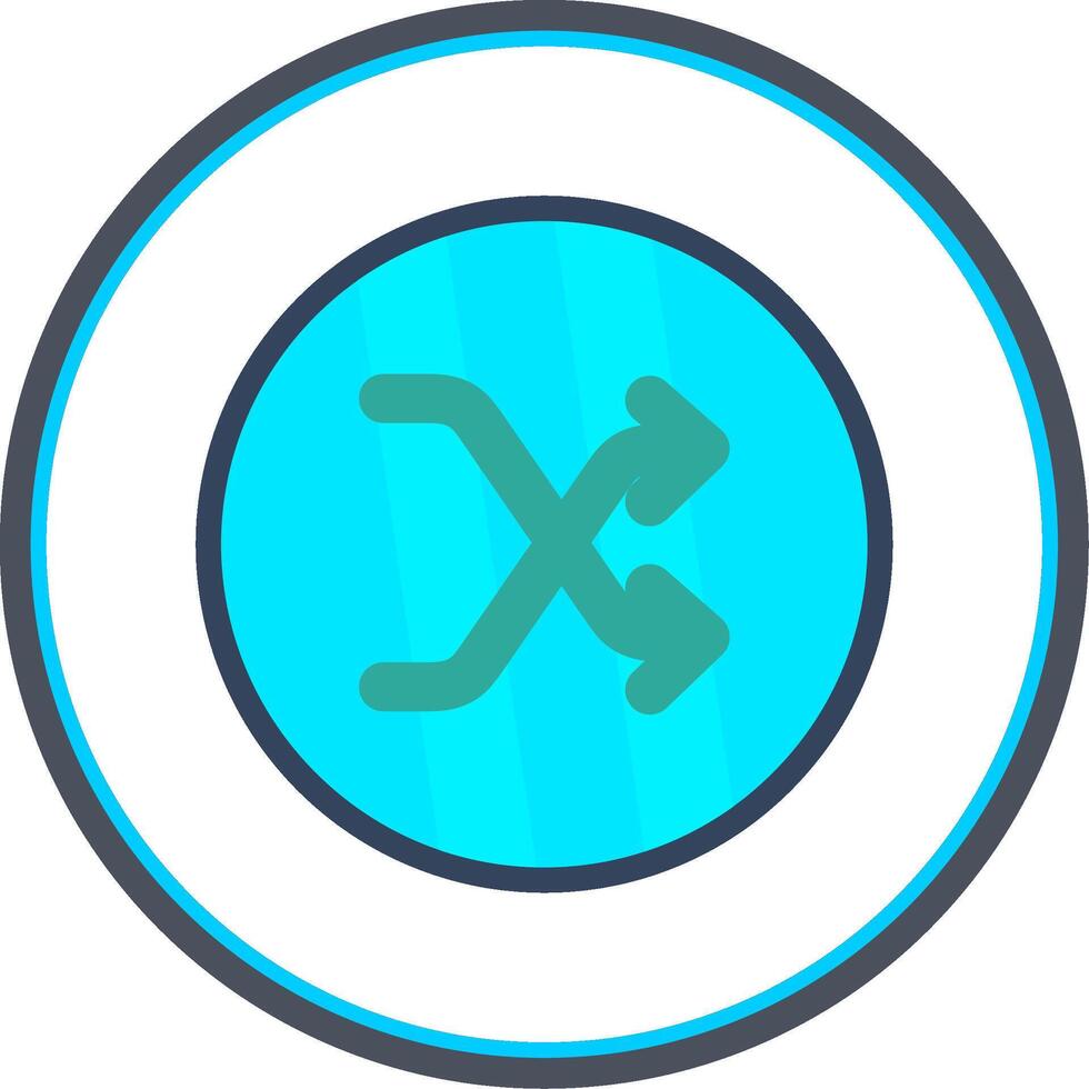 Shuffle Flat Circle Icon vector