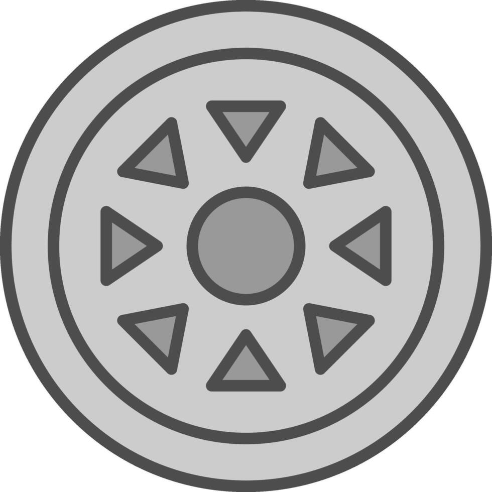 Rim Line Filled Greyscale Icon Design vector