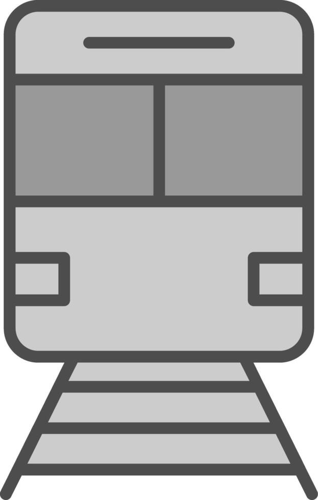 Train Line Filled Greyscale Icon Design vector