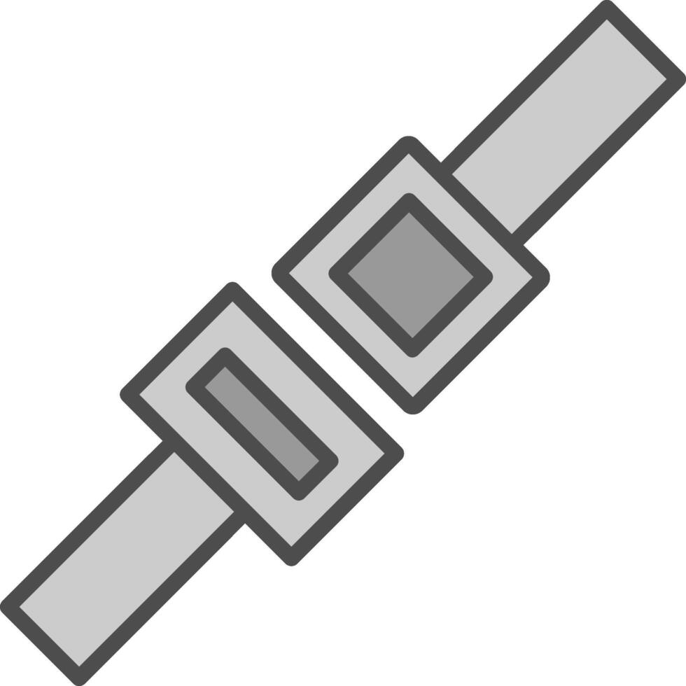 Seat Belt Line Filled Greyscale Icon Design vector