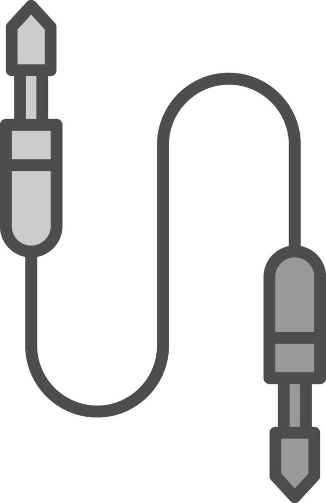 auxiliar cable línea lleno escala de grises icono diseño vector