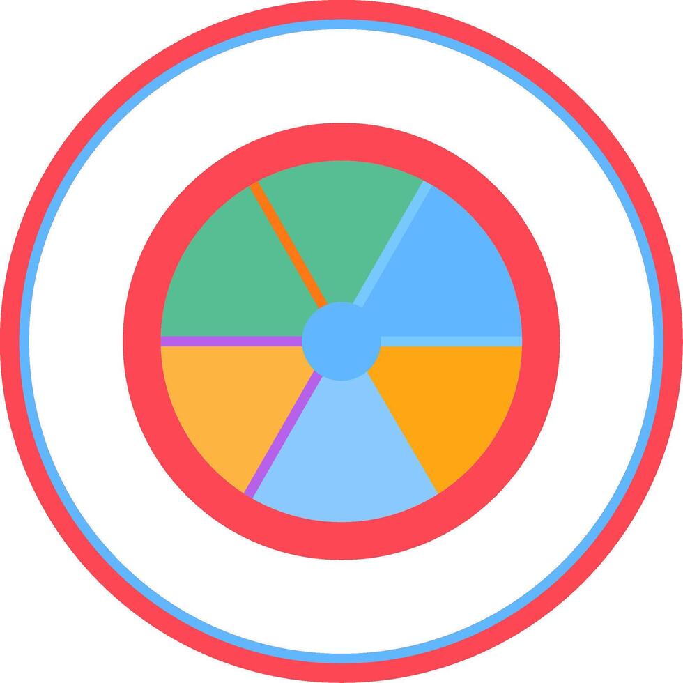 Color Wheel Flat Circle Icon vector