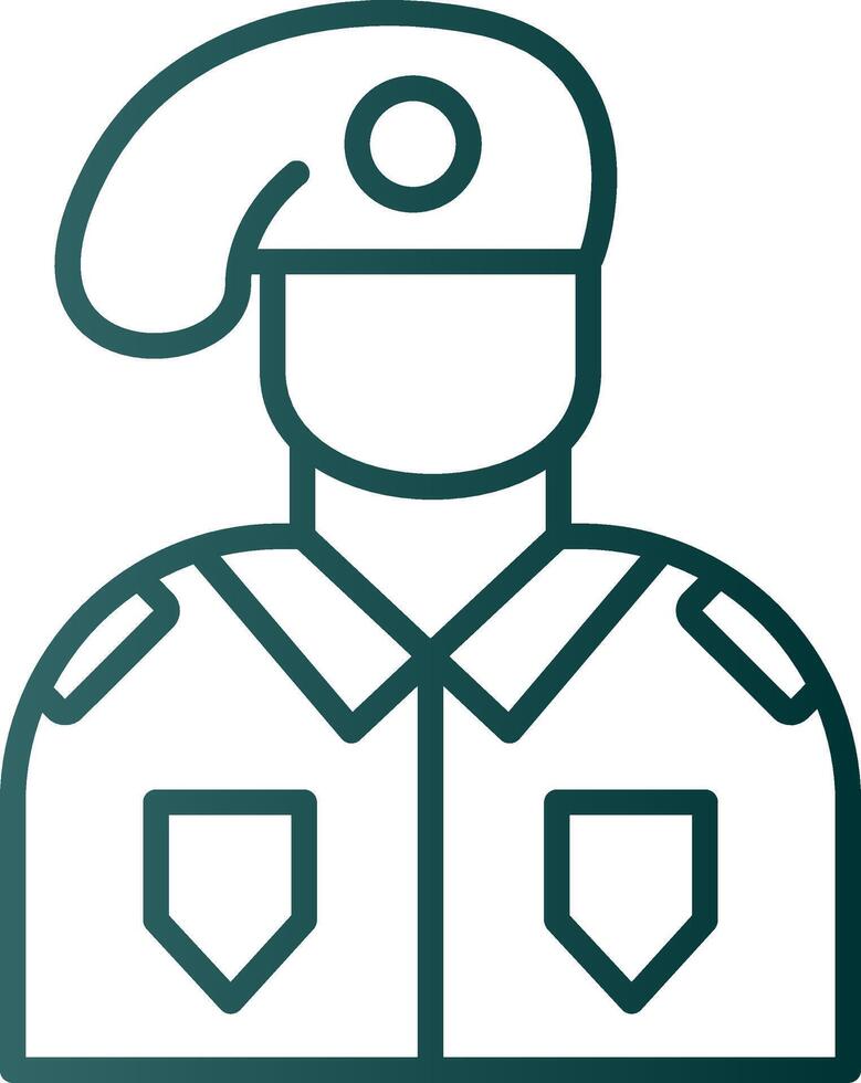 Soldier Line Gradient Icon vector