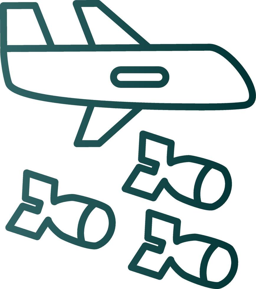 Bomber Line Gradient Icon vector