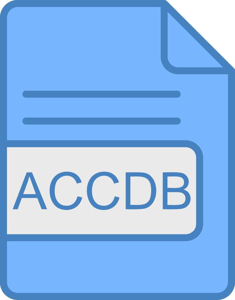 ACCDB File Format Line Filled Blue Icon vector