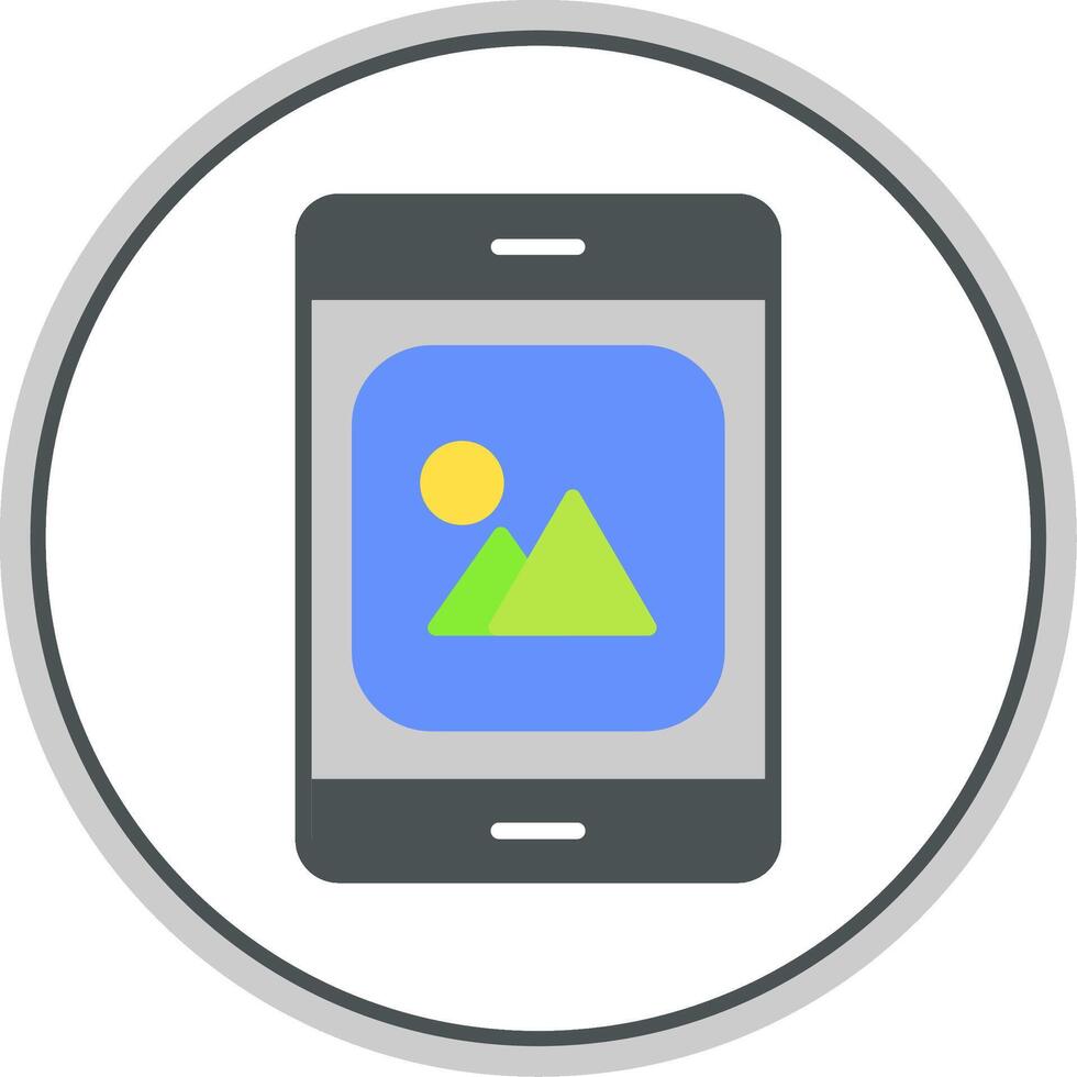 Mobile App Flat Circle Icon vector