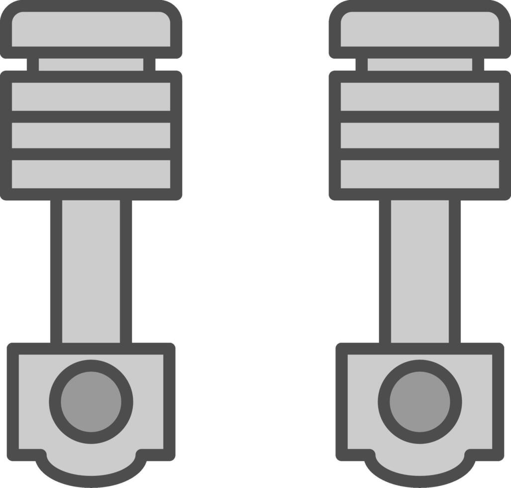 Pistons Line Filled Greyscale Icon Design vector