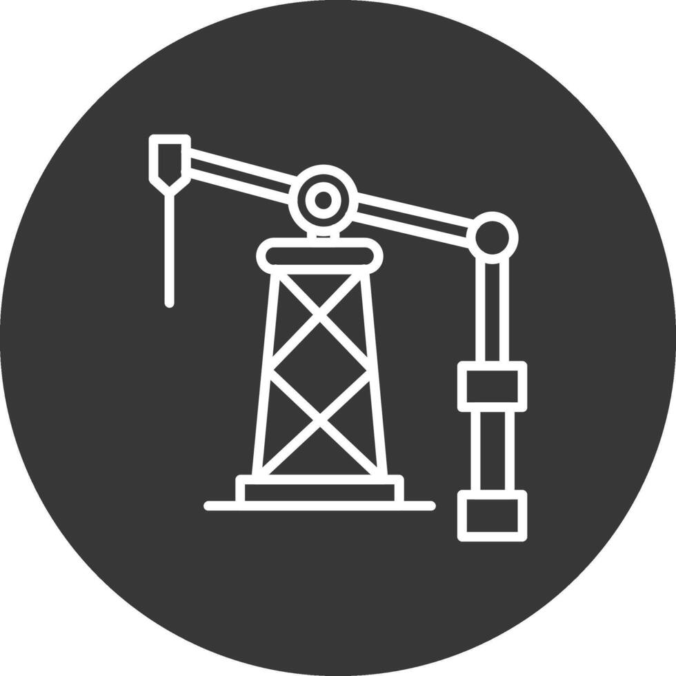 Oil Derrick Line Inverted Icon Design vector