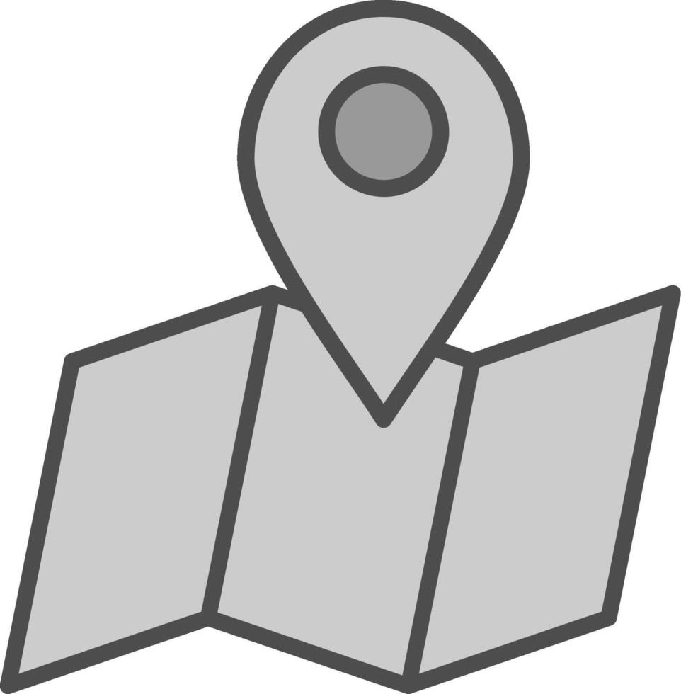 Map Pointer Line Filled Greyscale Icon Design vector