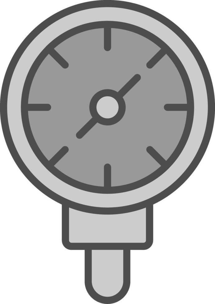 Pressure Gauge Line Filled Greyscale Icon Design vector