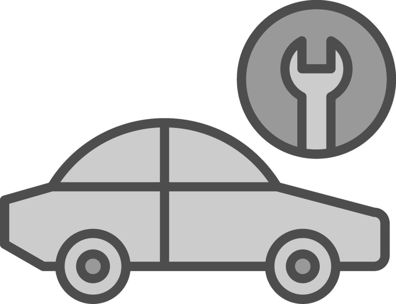 coche Servicio línea lleno escala de grises icono diseño vector