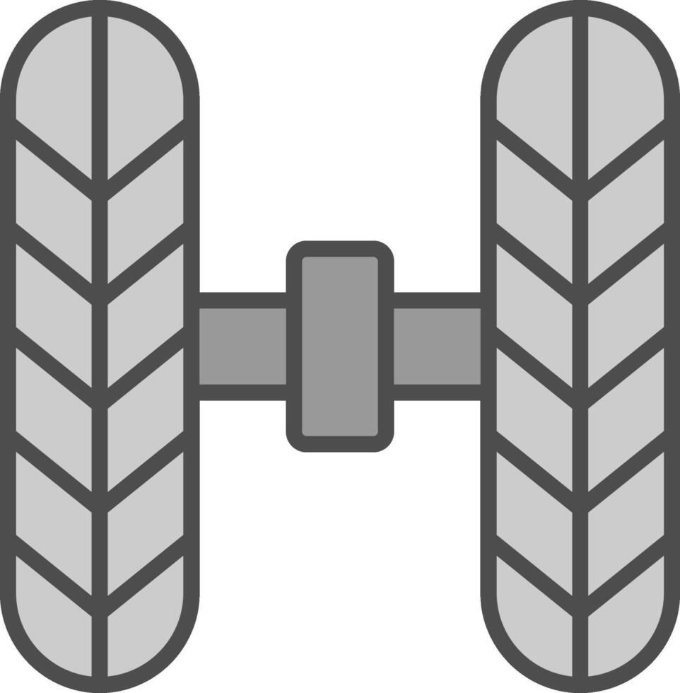 Wheel Alignment Line Filled Greyscale Icon Design vector