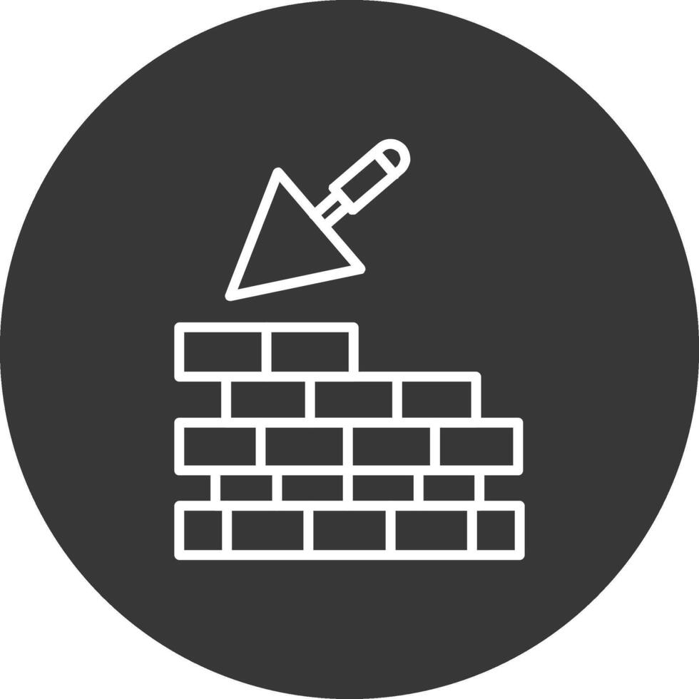 Masonry Line Inverted Icon Design vector