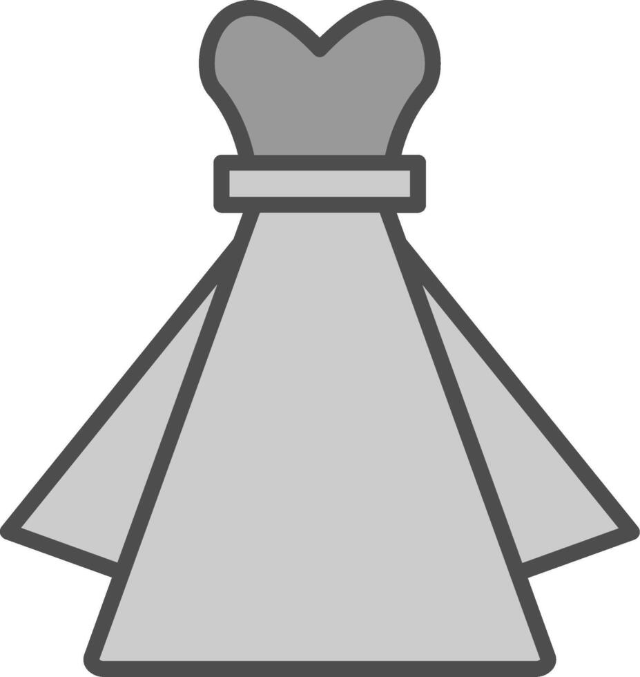 Dress Line Filled Greyscale Icon Design vector