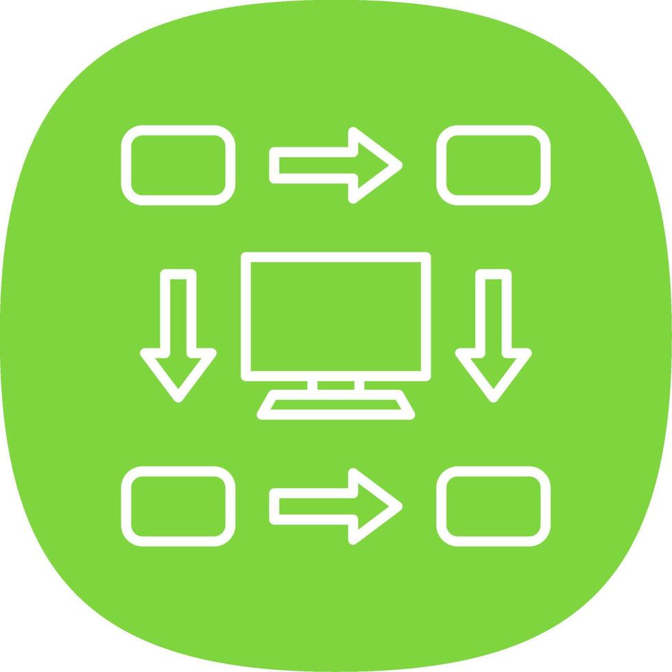 Workflow Line Curve Icon Design vector