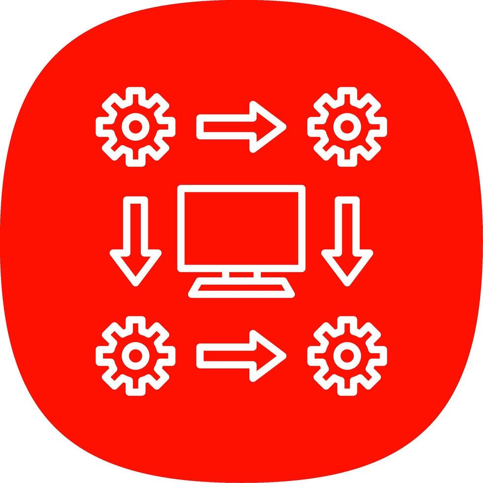 Workflow Line Curve Icon Design vector