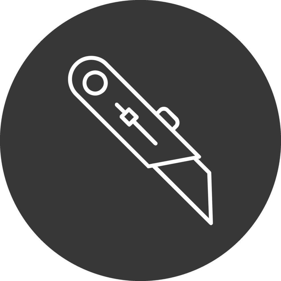 utilidad cuchillo línea invertido icono diseño vector