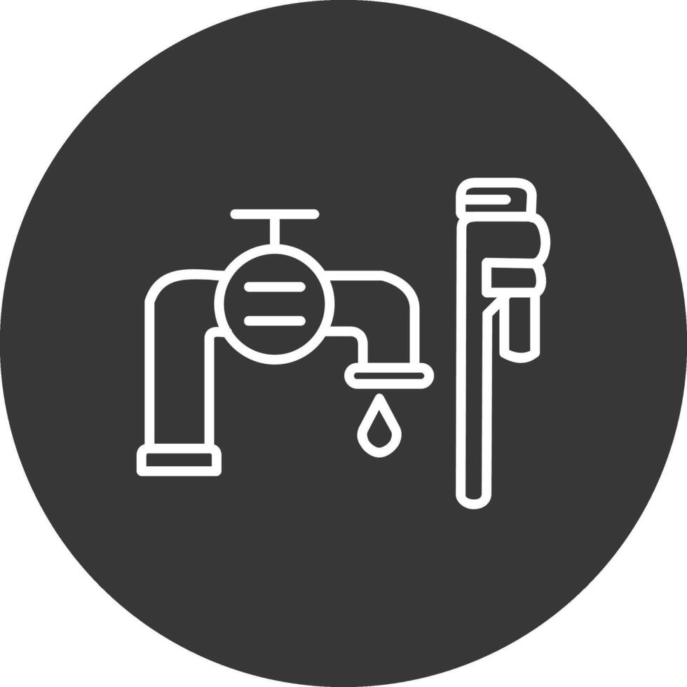 Plumbing installation Line Inverted Icon Design vector