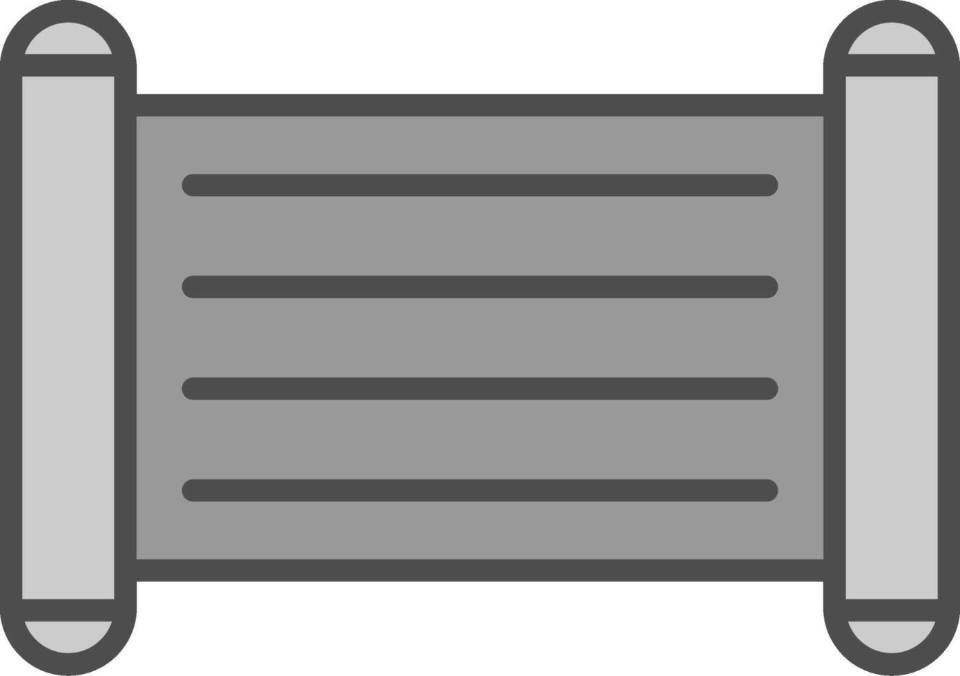 Old Scroll Line Filled Greyscale Icon Design vector