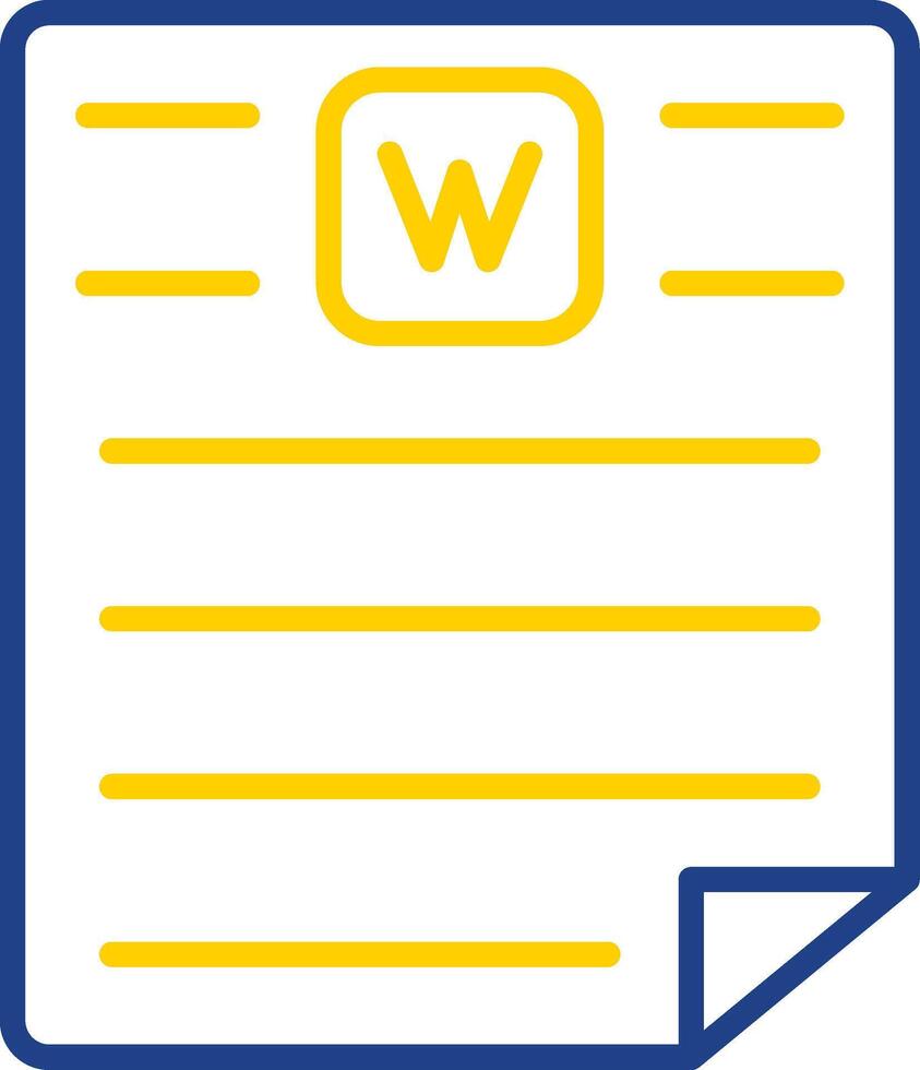 Word Line Two Colour Icon Design vector