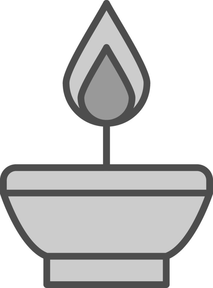 Oil Lamp Line Filled Greyscale Icon Design vector