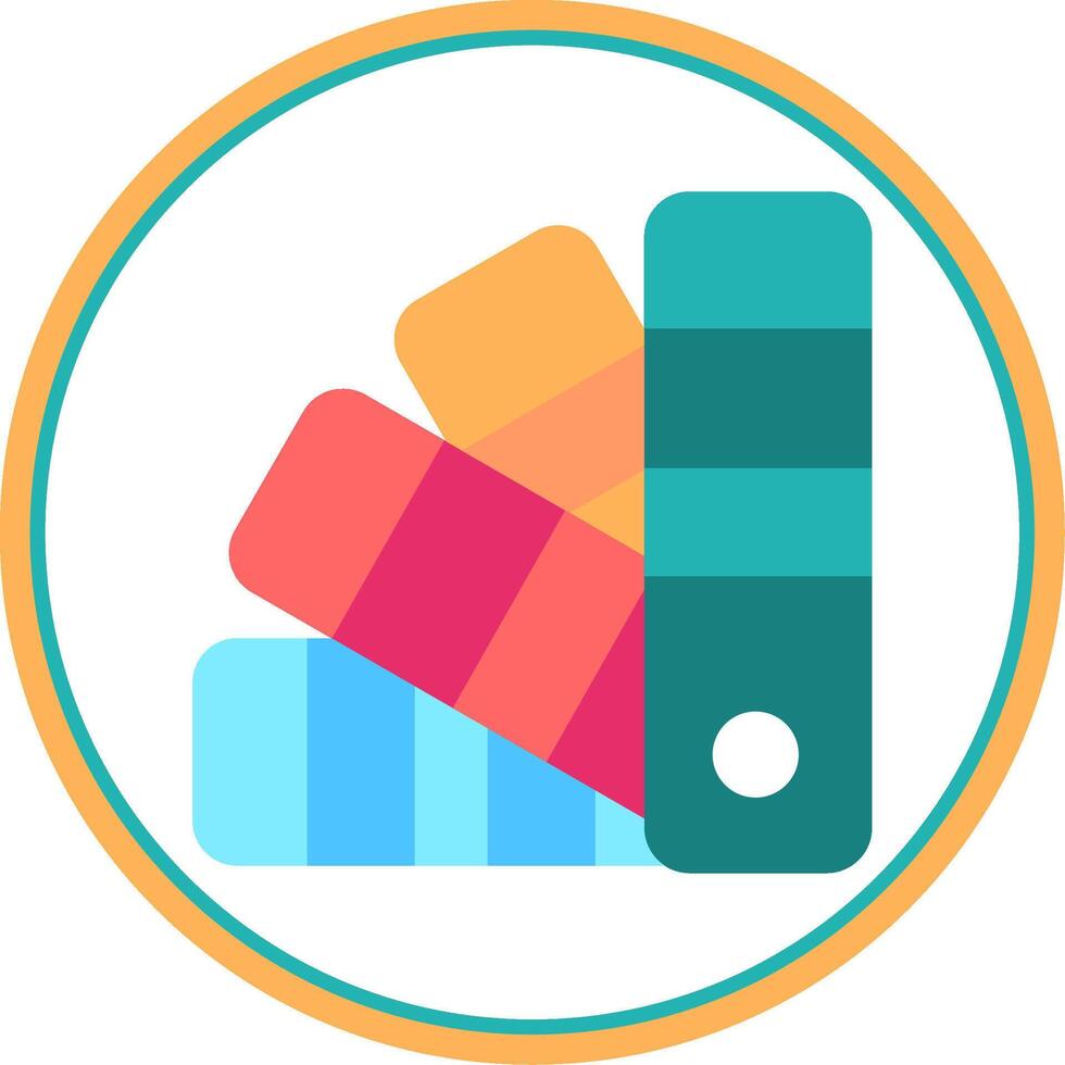 Color Sample Flat Circle Icon vector