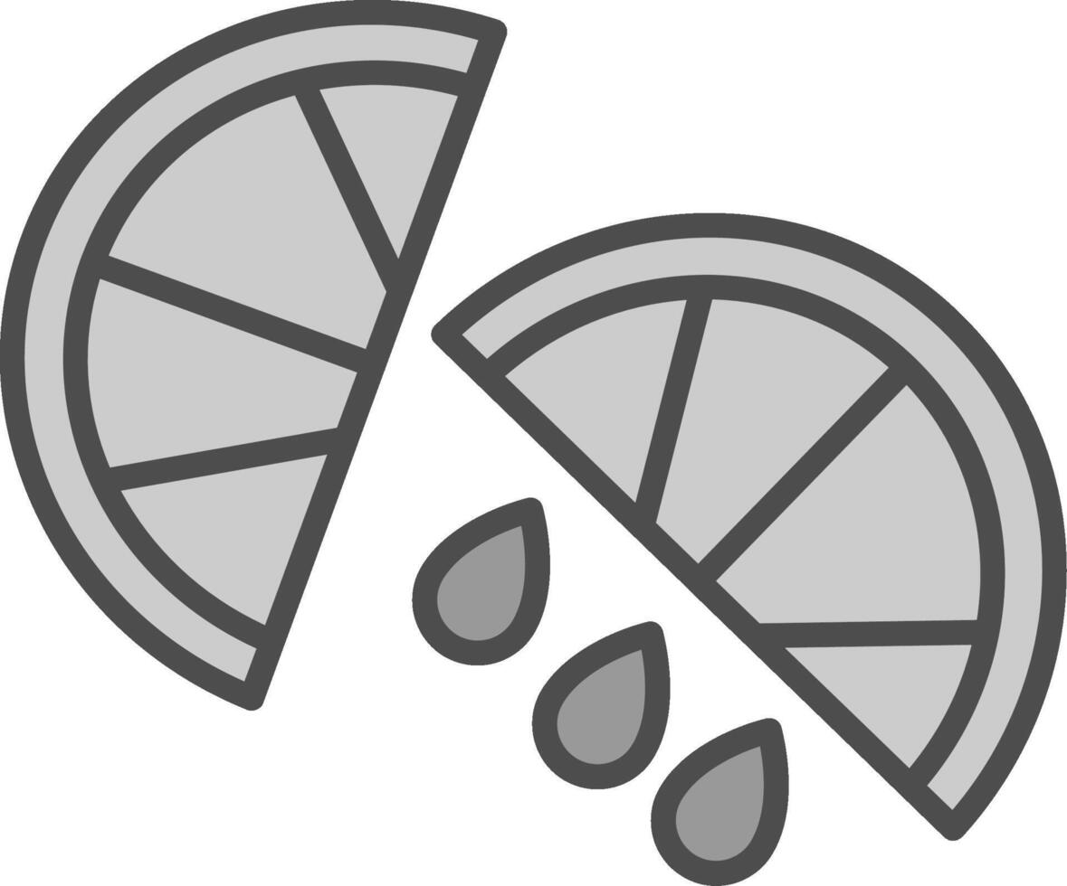 Lemon Slice Line Filled Greyscale Icon Design vector