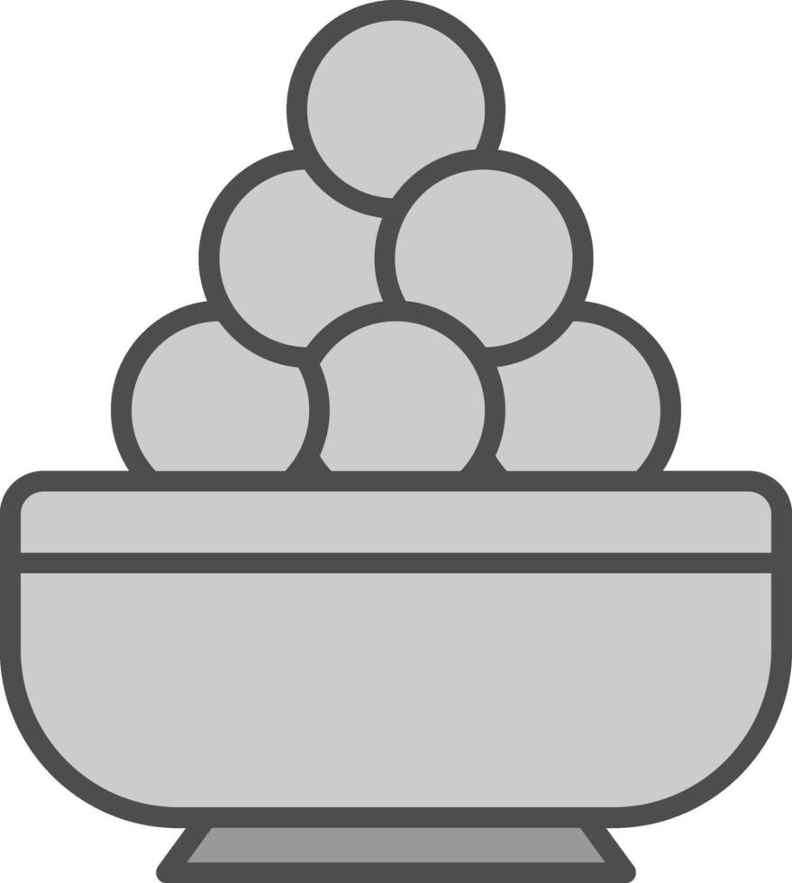 laddu línea lleno escala de grises icono diseño vector