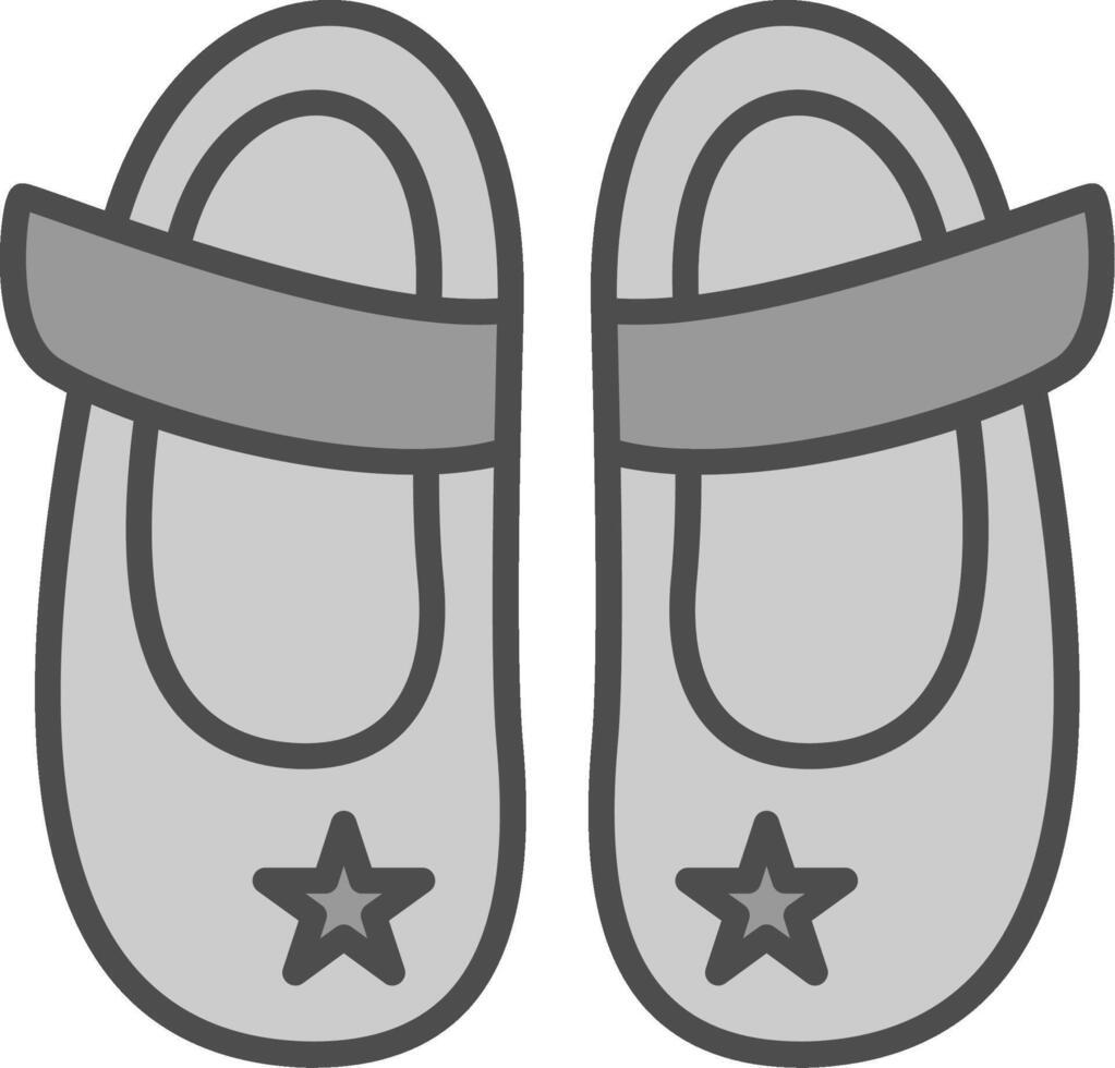 Baby Shoe Line Filled Greyscale Icon Design vector