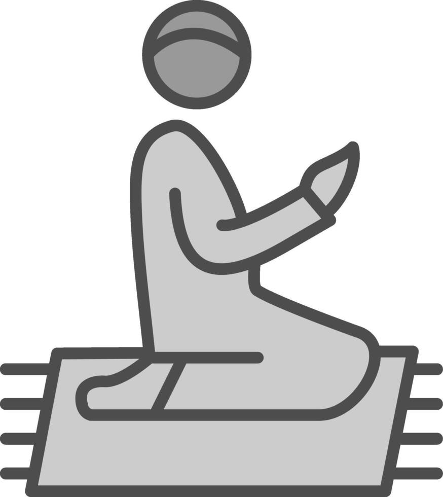 Prayer Line Filled Greyscale Icon Design vector