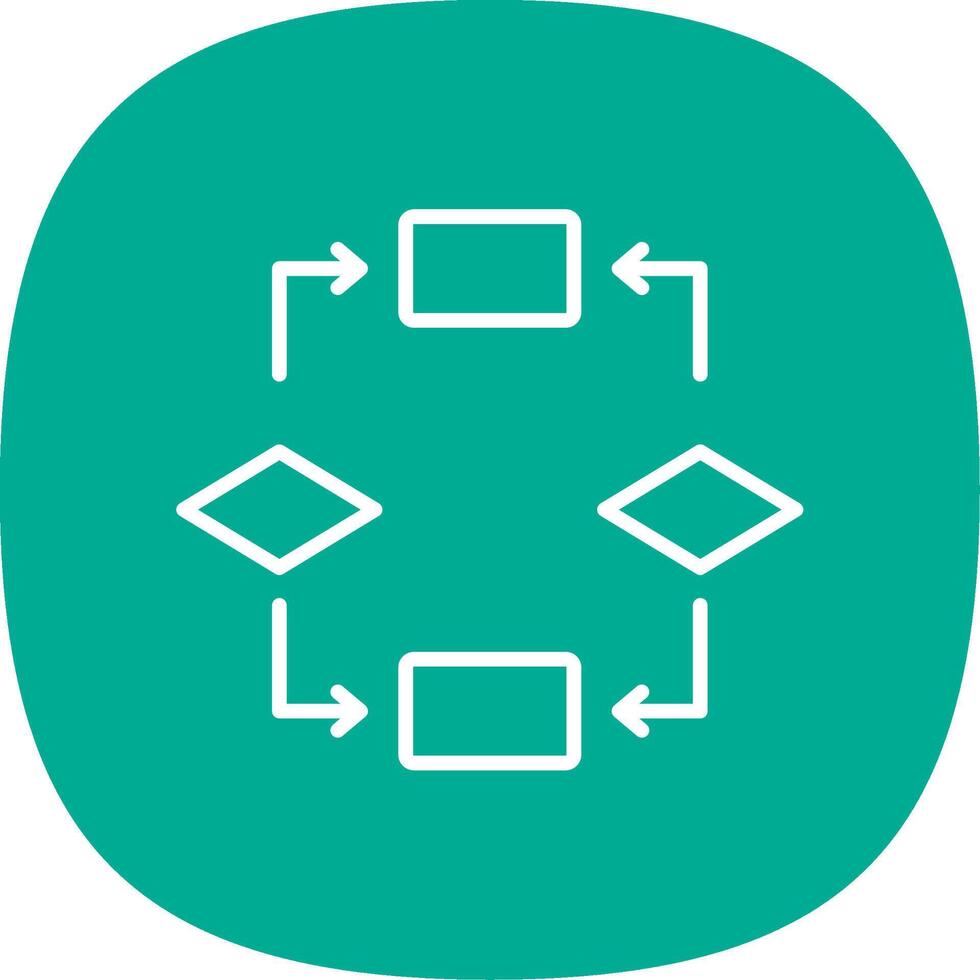 algoritmo línea curva icono diseño vector