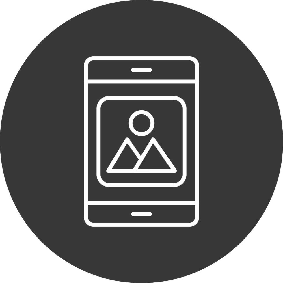 Mobile Application Line Inverted Icon Design vector
