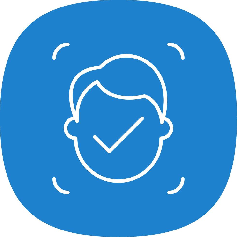 Facial Recognition Line Curve Icon Design vector