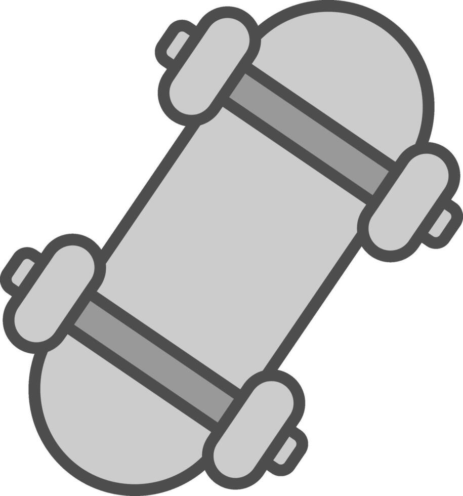 patineta línea lleno escala de grises icono diseño vector