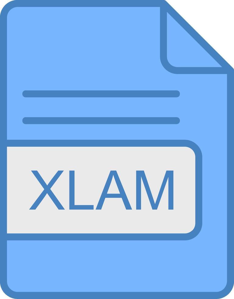 xlam archivo formato línea lleno azul icono vector