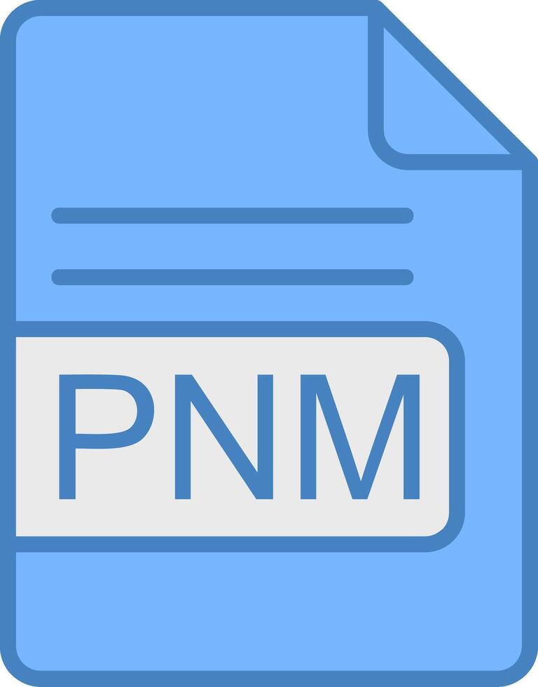 pnm archivo formato línea lleno azul icono vector