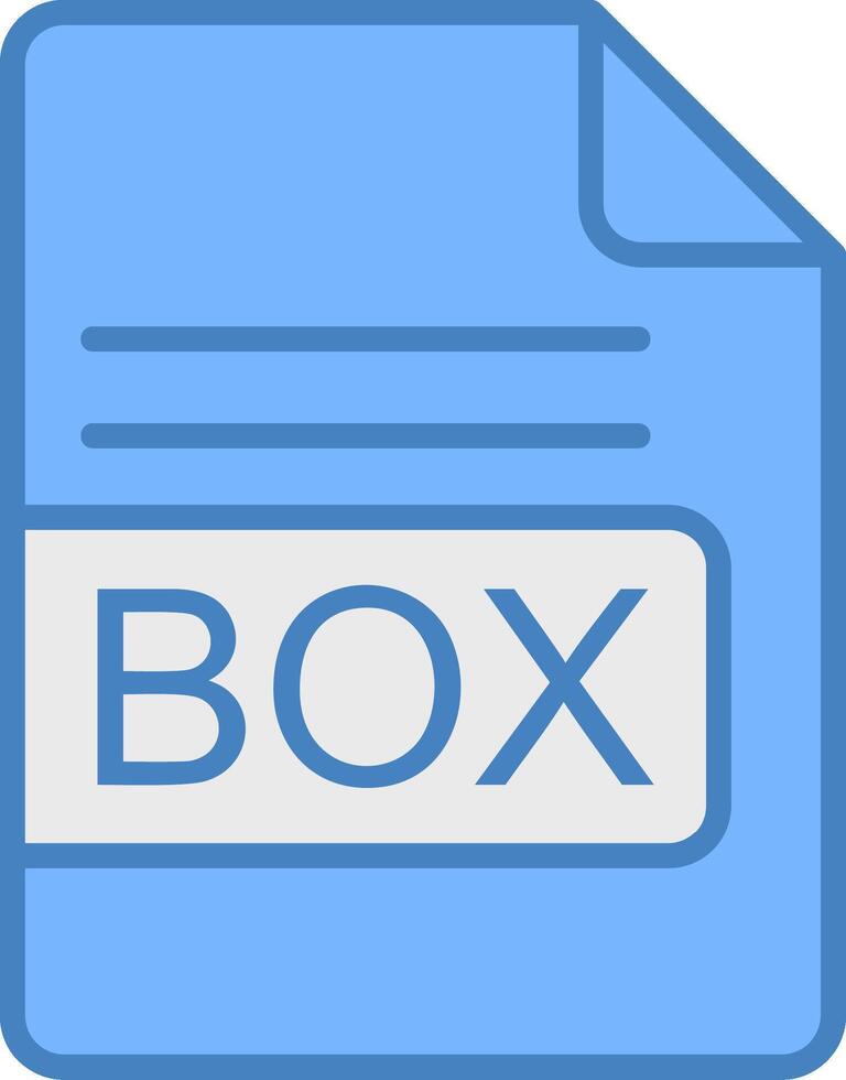 caja archivo formato línea lleno azul icono vector