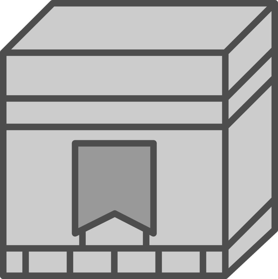 kaaba línea lleno escala de grises icono diseño vector